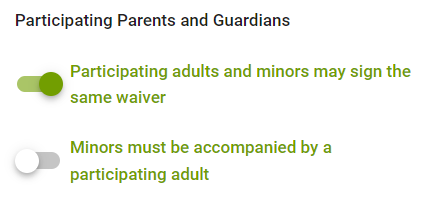Toggle options for parent participation