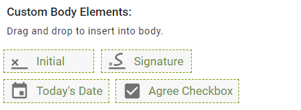 Custom body elements options