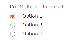 Radio buttons with three options.