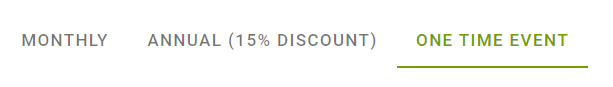 Subscription options: Monthly, Annual, One Time