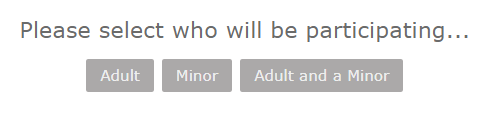 Selection options: Adult, Minor, Adult and Minor.